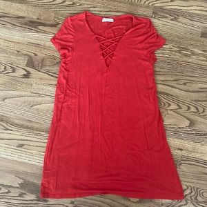 Red/orange dress for summer! Light weight. Double lined. Medium